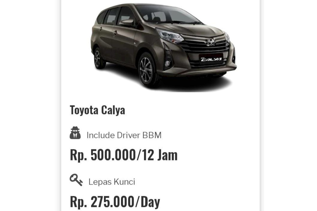 Rental  Toyota Calya Jogja