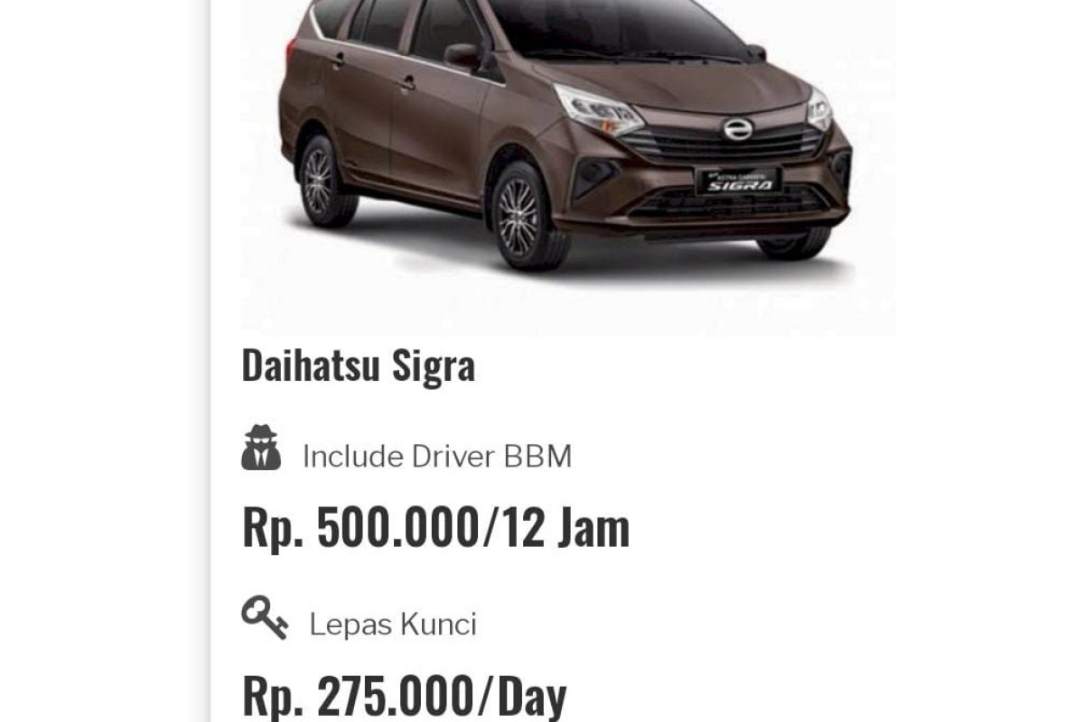 Rental Daihatsu Sigra  Jogja